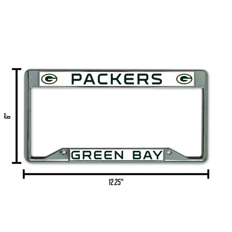 NFL Green Bay Packers Chrome License Plate Frame Fan Gear NFL Green Bay Packers