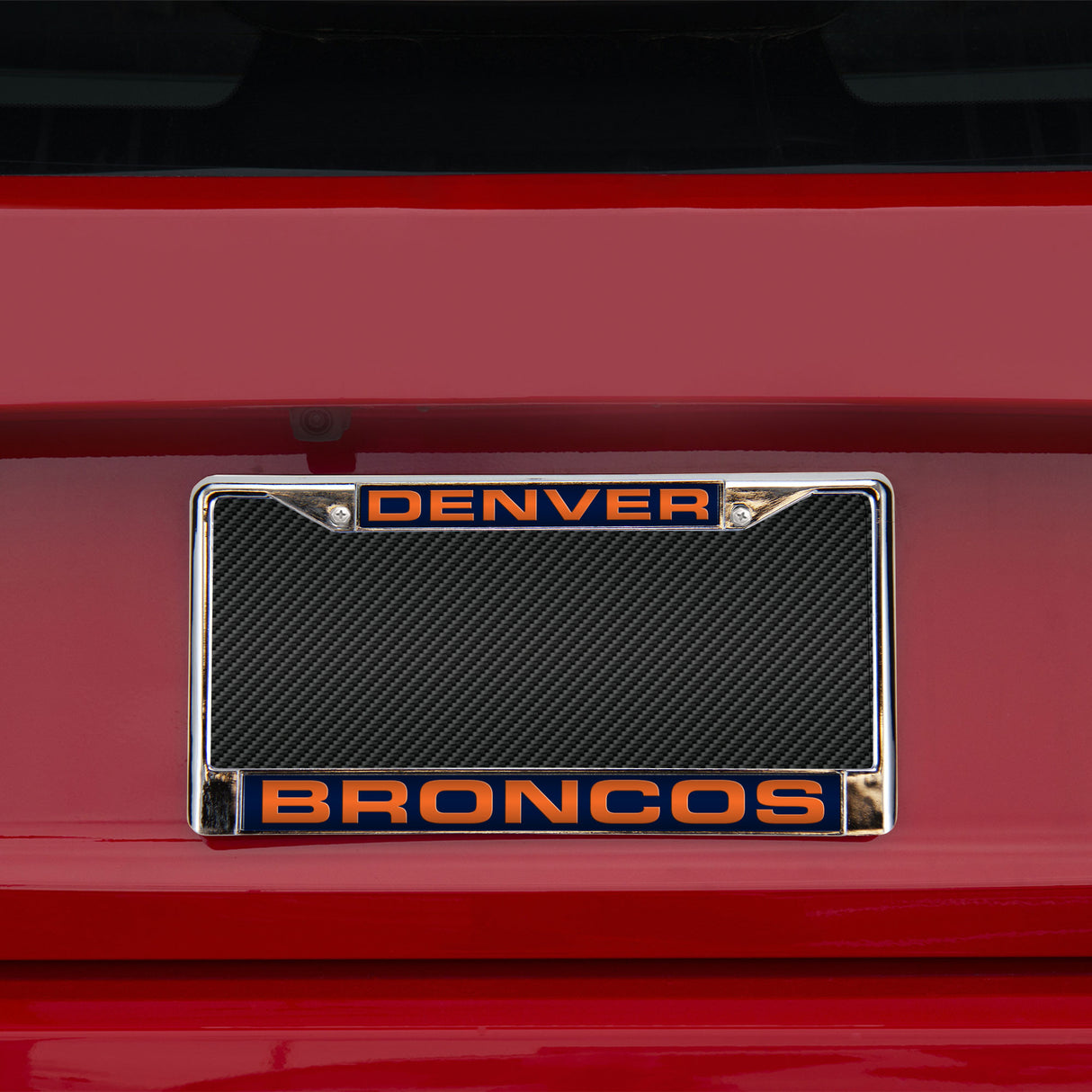 NFL Denver Broncos Laser Cut Chrome License Plate Frame Fan Gear NFL Denver Broncos