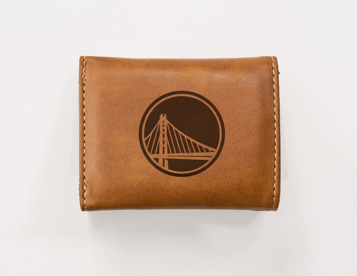 NBA Golden State Warriors Laser Engraved Trifold Wallet Fan Gear NBA Golden State Warriors