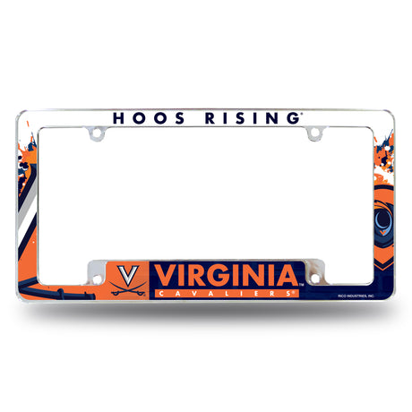NCAA Virginia Cavaliers All Over Chrome License Plate Frame Fan Gear NCAA Virginia Cavaliers