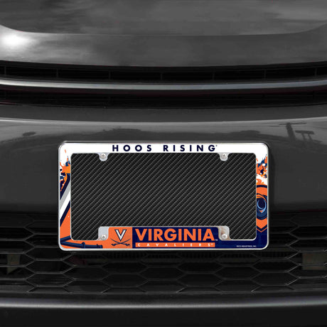 NCAA Virginia Cavaliers All Over Chrome License Plate Frame Fan Gear NCAA Virginia Cavaliers