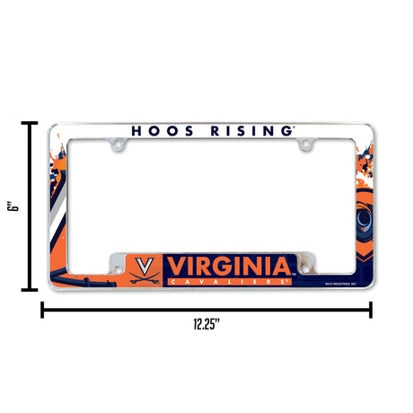 NCAA Virginia Cavaliers All Over Chrome License Plate Frame Fan Gear NCAA Virginia Cavaliers