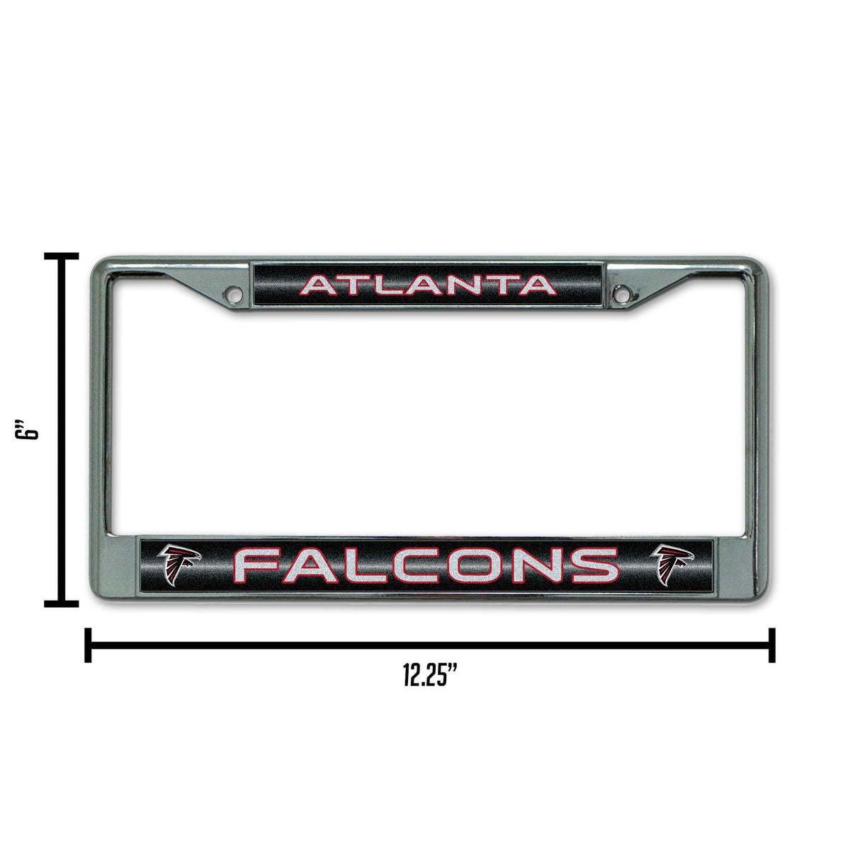 NFL Atlanta Falcons Chrome Glitter License Plate Frame Fan Gear NFL Atlanta Falcons