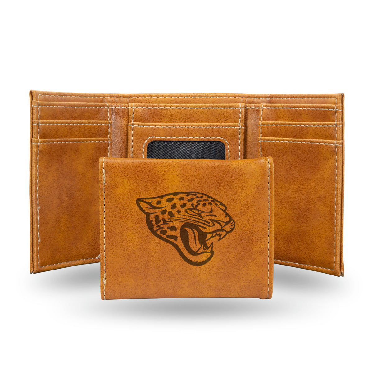 NFL Jacksonville Jaguars Laser Engraved Trifold Wallet Fan Gear NFL Jacksonville Jaguars
