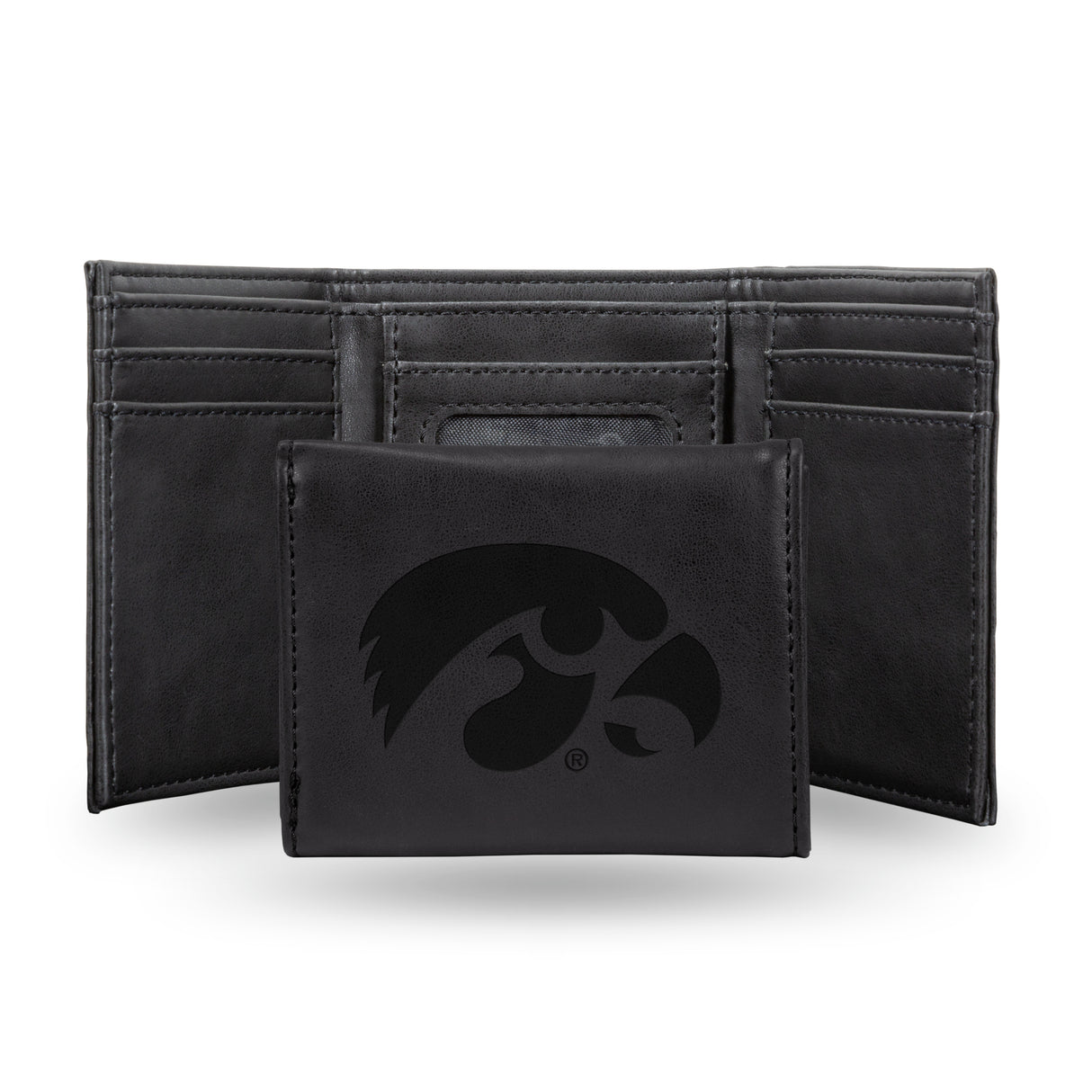 NCAA Iowa Hawkeyes Laser Engraved Tri-Fold Wallet Fan Gear NCAA Iowa Hawkeyes