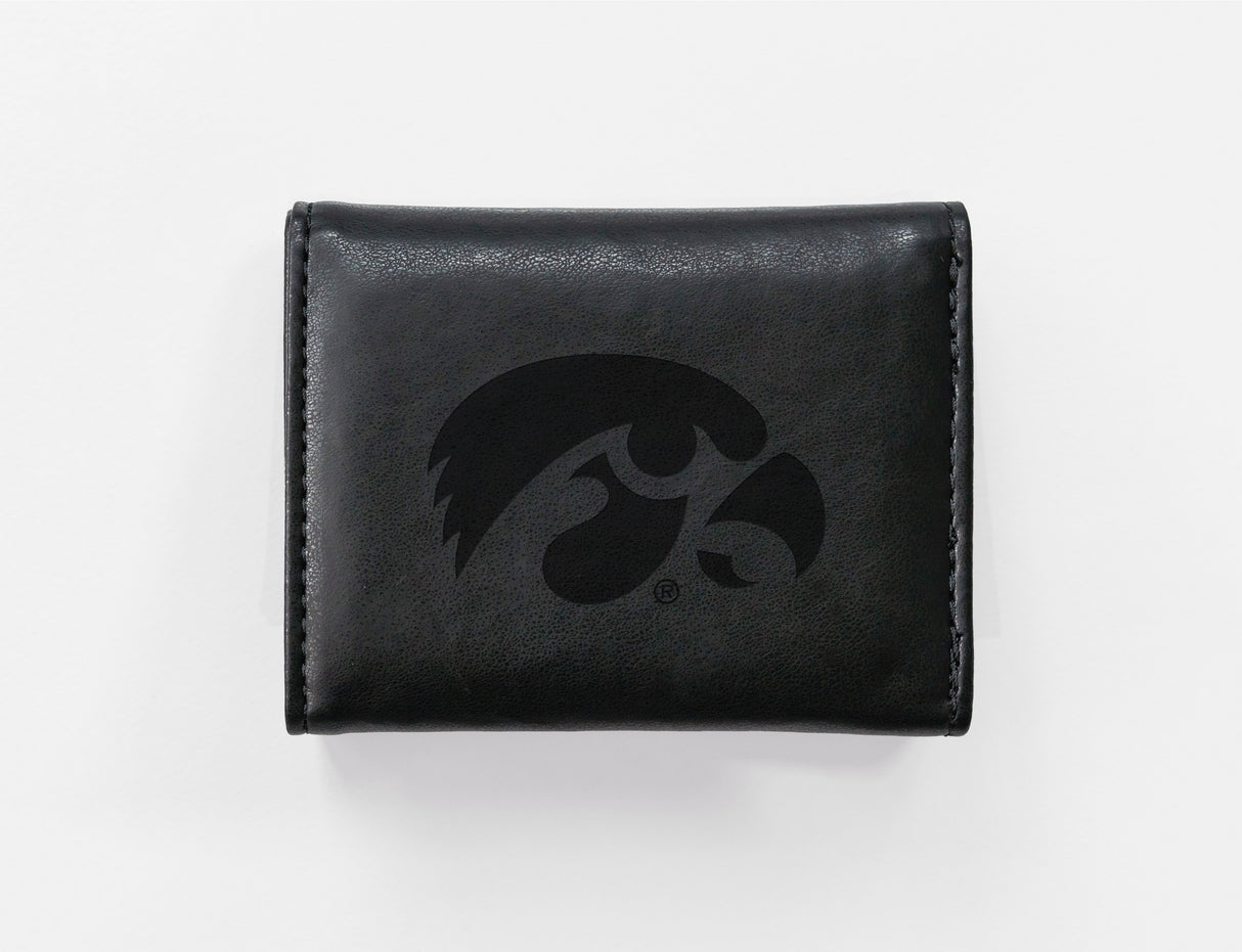 NCAA Iowa Hawkeyes Laser Engraved Tri-Fold Wallet Fan Gear NCAA Iowa Hawkeyes