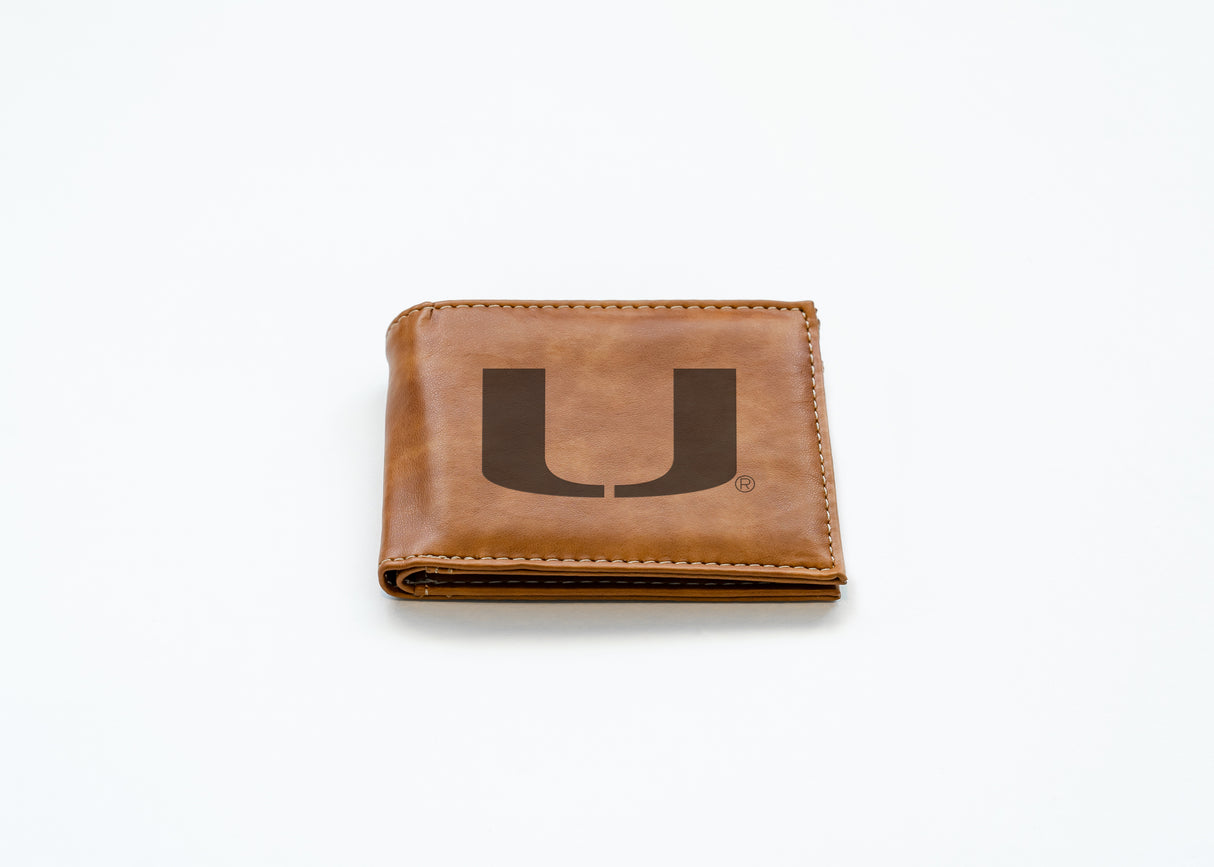 NCAA Miami Hurricanes - The U Laser Engraved Bill-Fold Fan Gear NCAA Miami Hurricanes