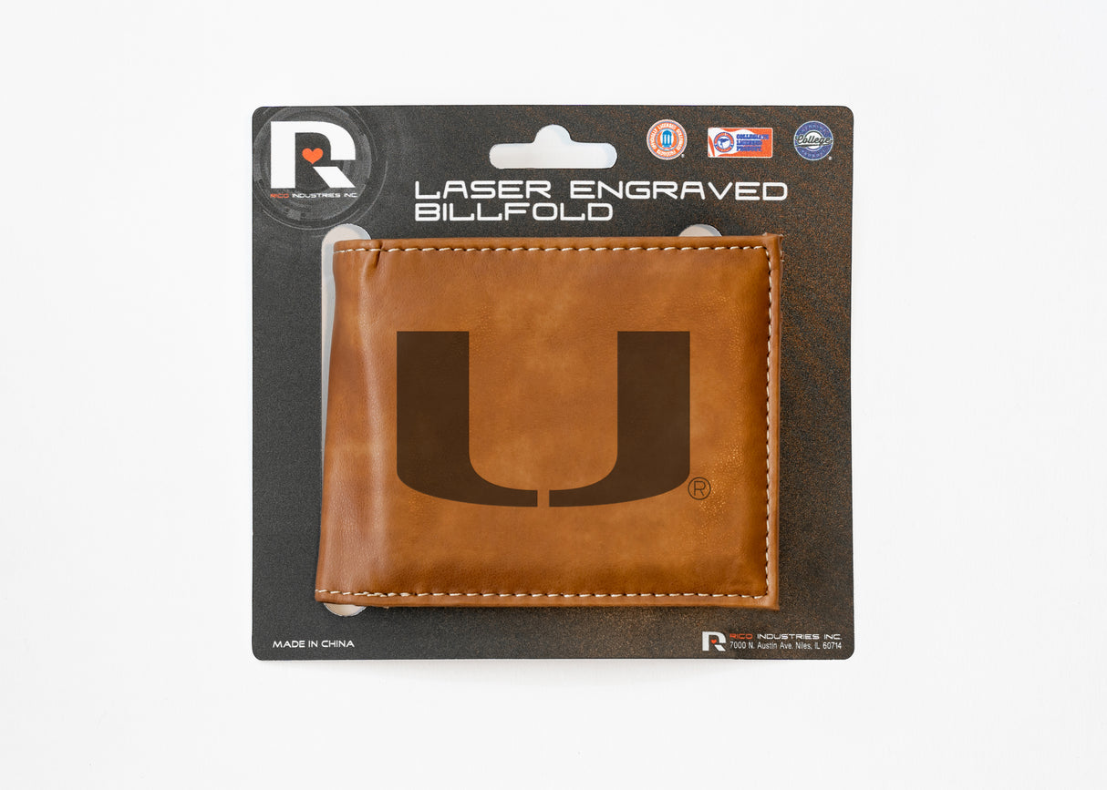 NCAA Miami Hurricanes - The U Laser Engraved Bill-Fold Fan Gear NCAA Miami Hurricanes