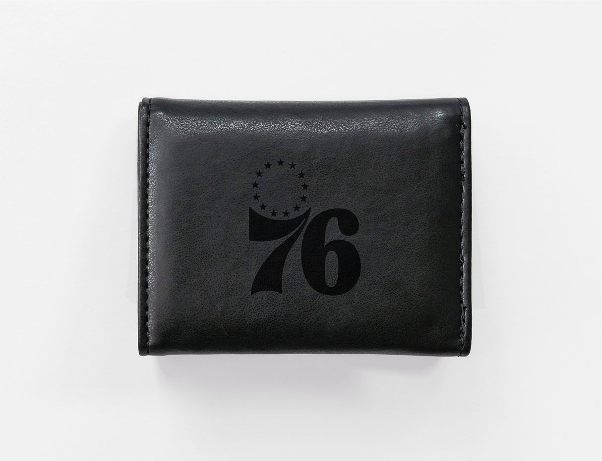 NBA Philadelphia 76ers Laser Engraved Trifold Wallet Fan Gear NBA Philadelphia 76ers