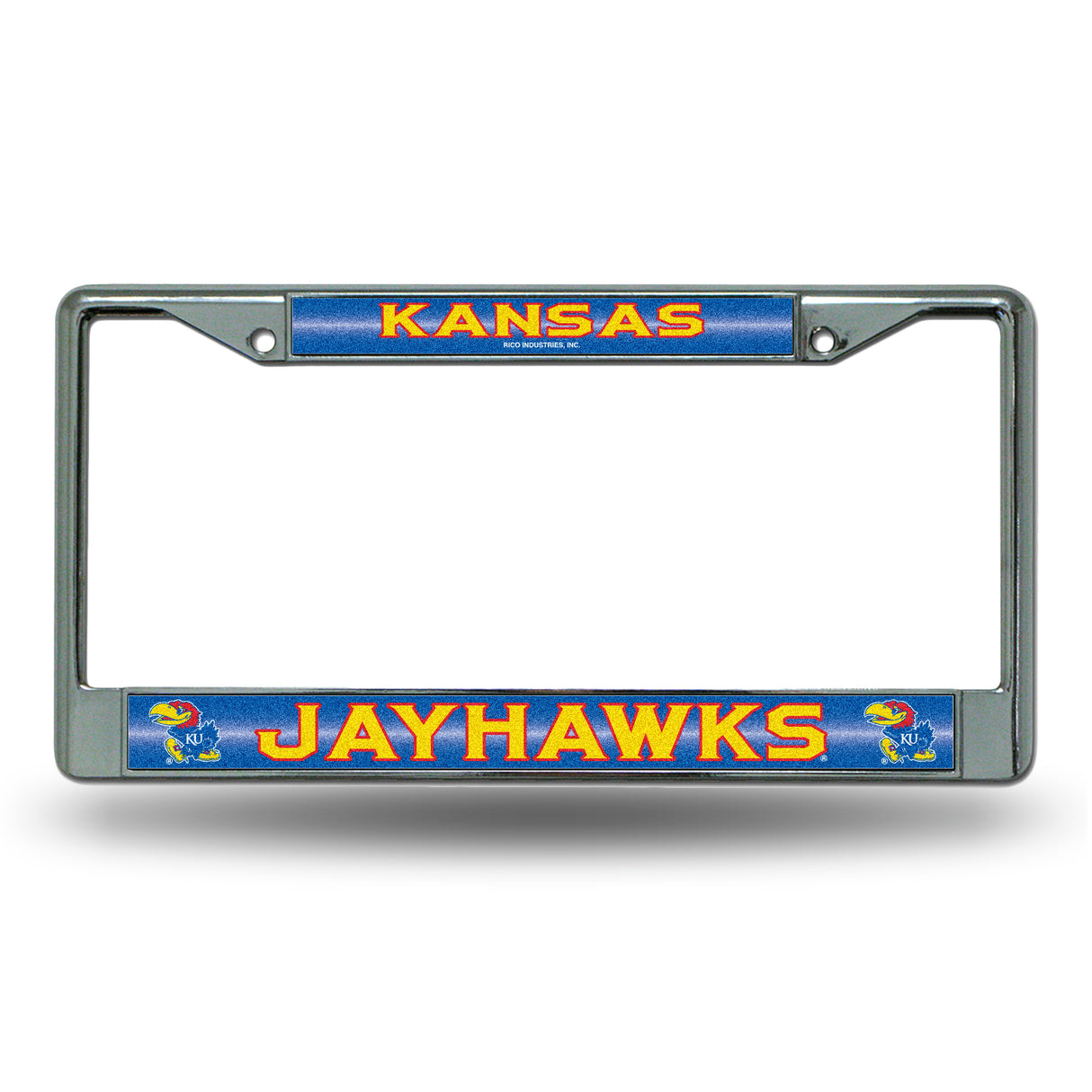 NCAA Kansas Jayhawks Chrome Glitter License Plate Frame Fan Gear NCAA Kansas Jayhawks