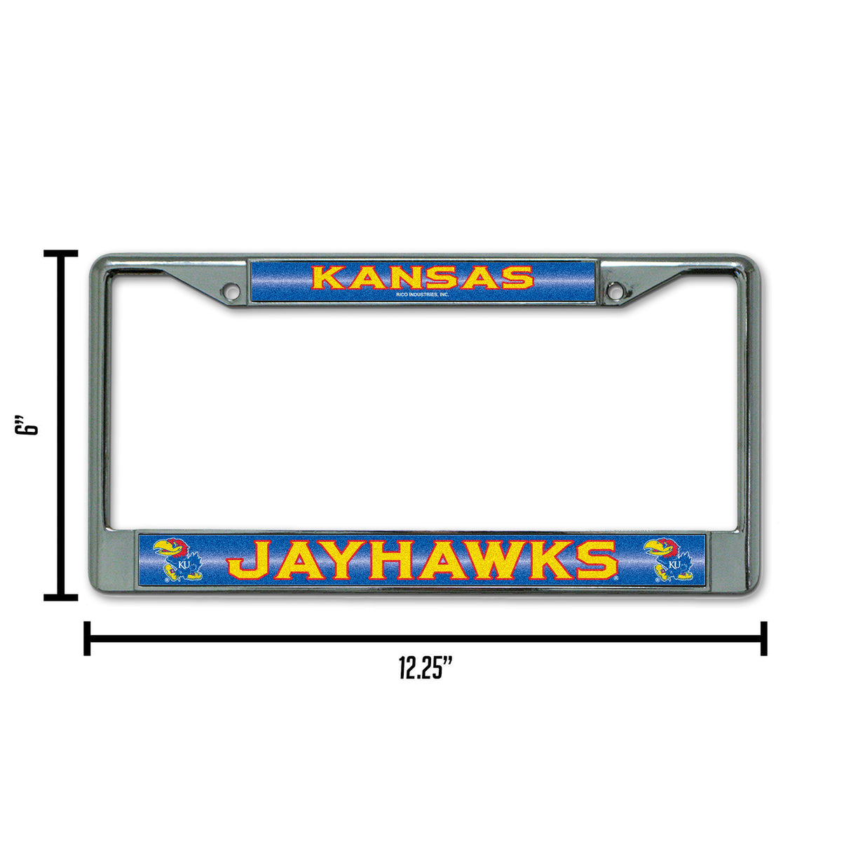 NCAA Kansas Jayhawks Chrome Glitter License Plate Frame Fan Gear NCAA Kansas Jayhawks