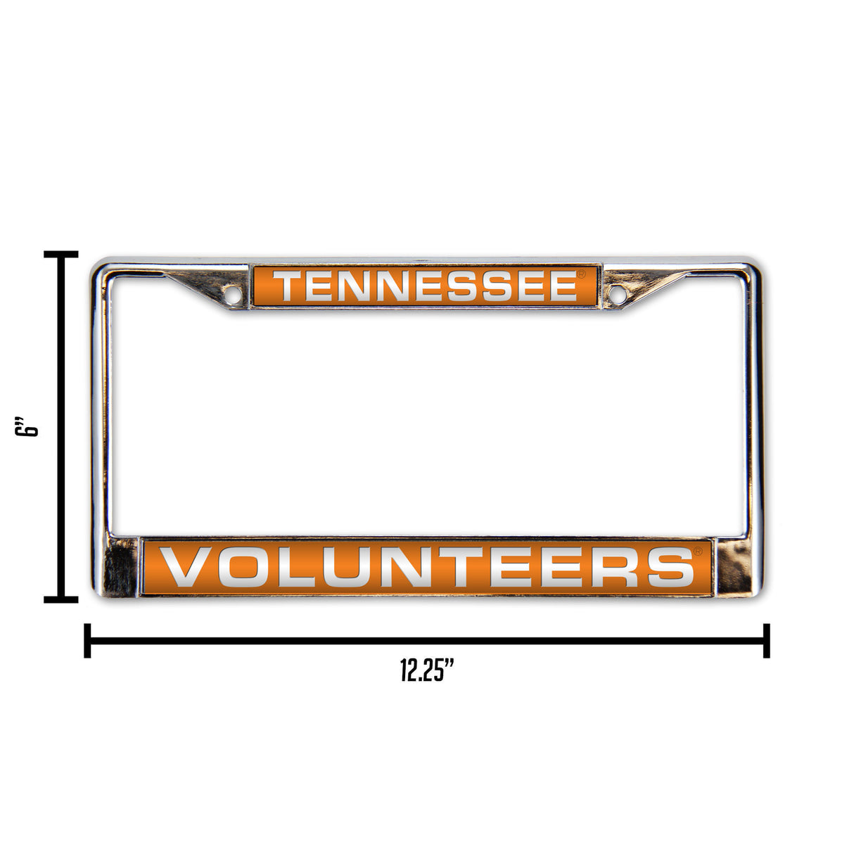 NCAA Tennessee Volunteers Laser Cut Chrome License Plate Frame Fan Gear NCAA Tennessee Volunteers