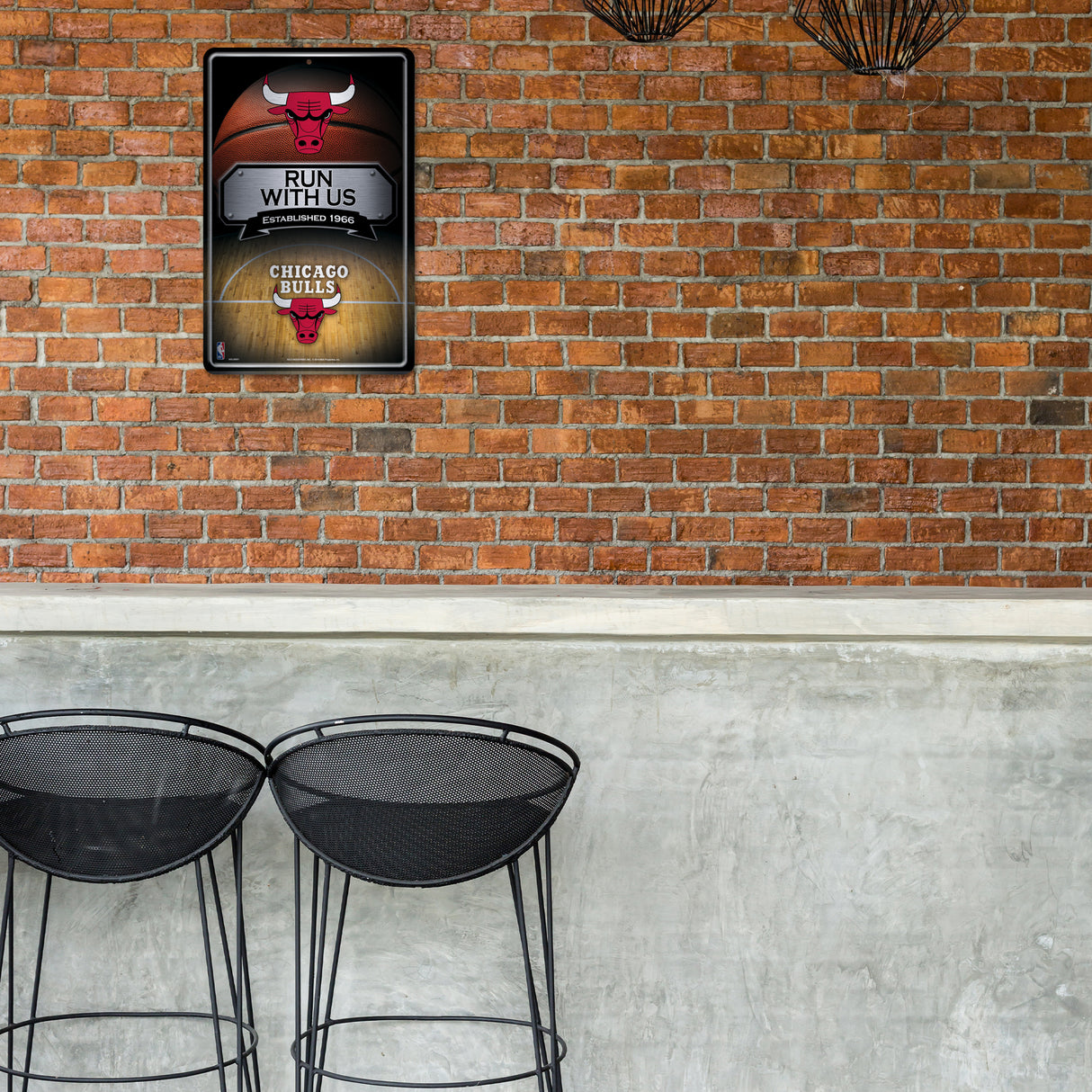 NBA Chicago Bulls Large Metal Sign Fan Gear NBA Chicago Bulls