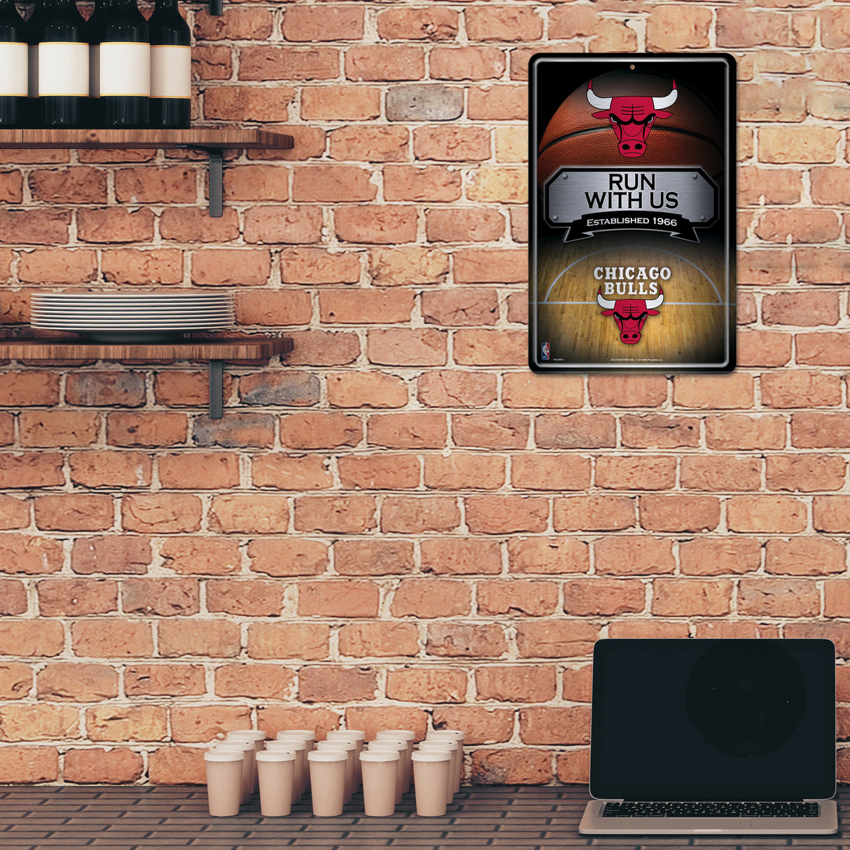 NBA Chicago Bulls Large Metal Sign Fan Gear NBA Chicago Bulls