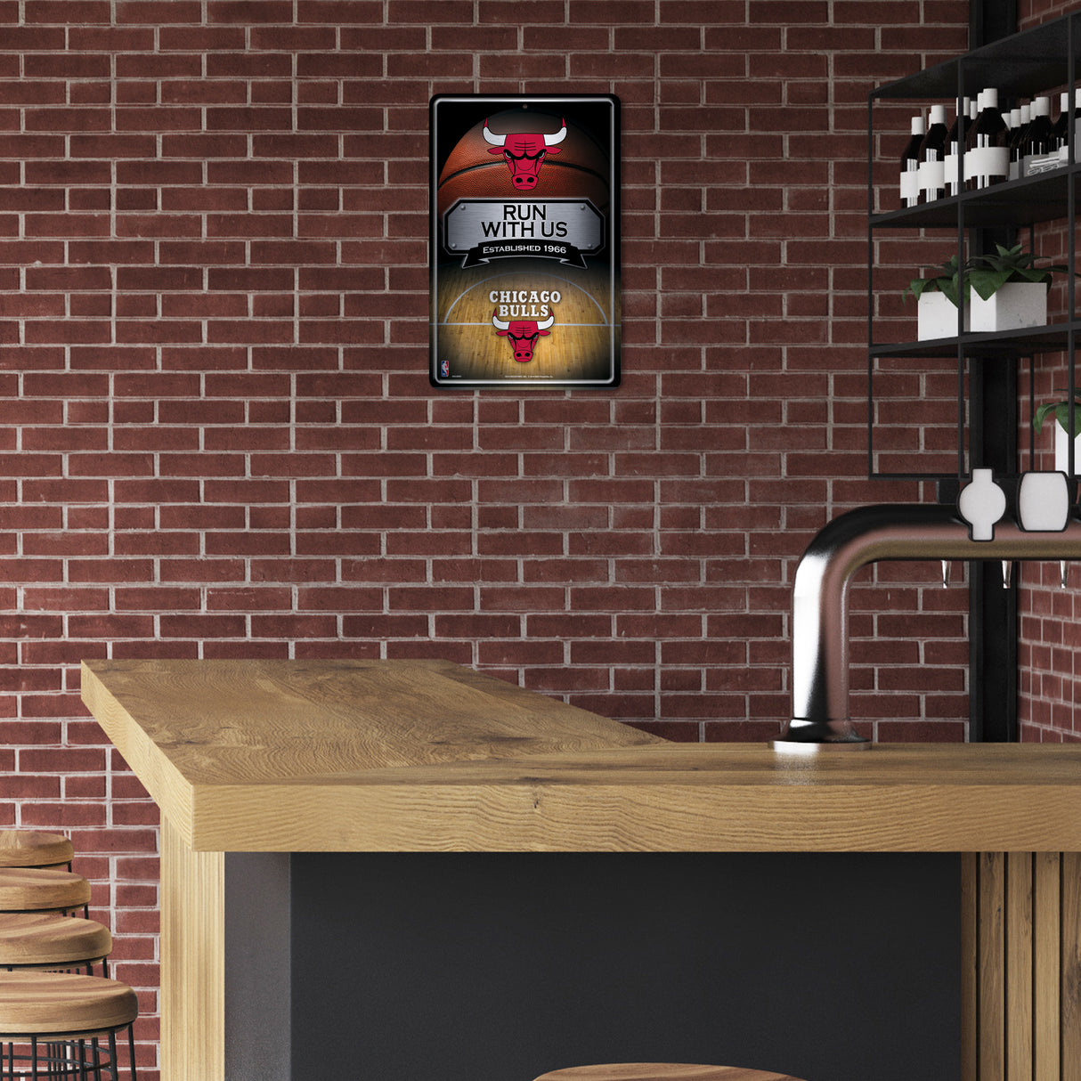 NBA Chicago Bulls Large Metal Sign Fan Gear NBA Chicago Bulls