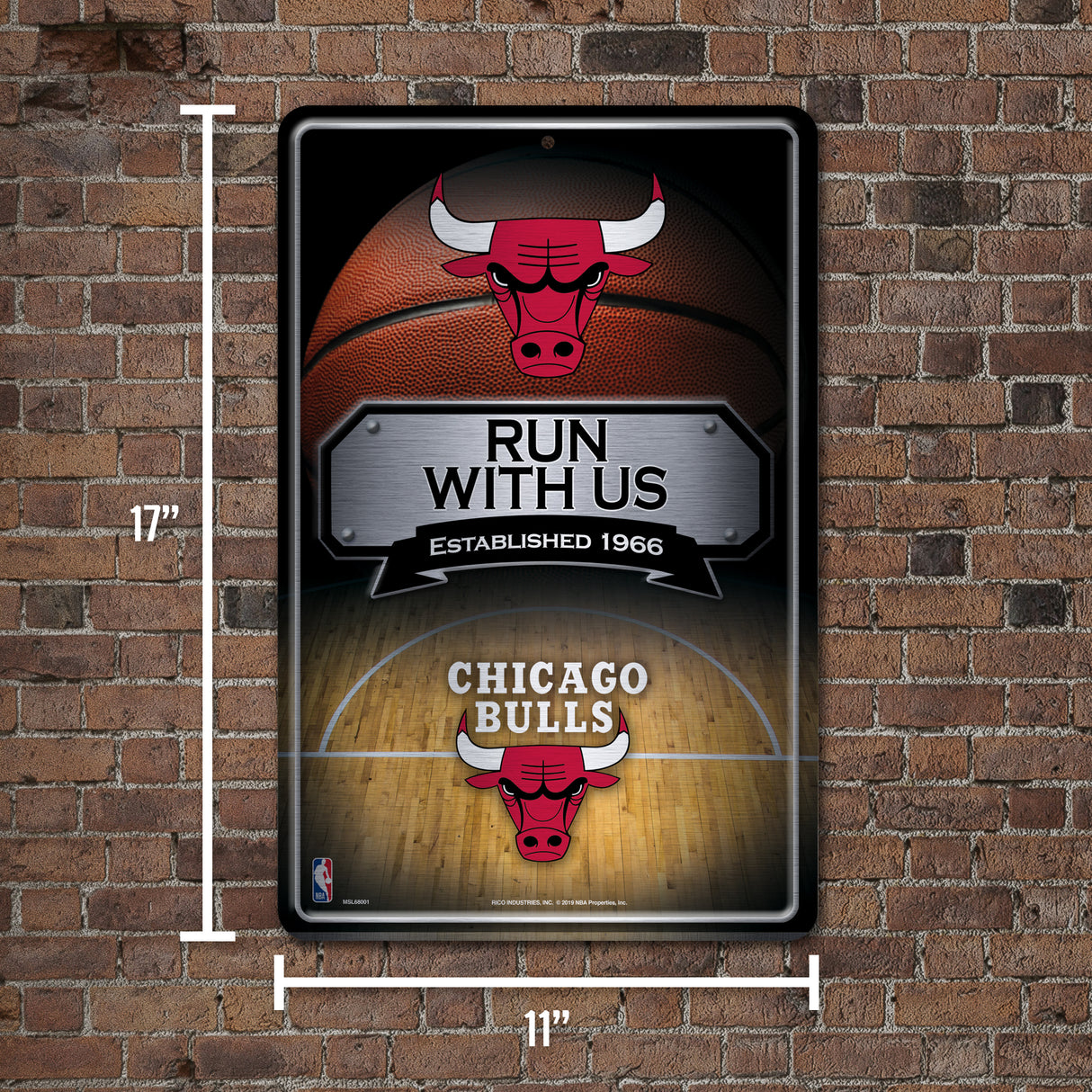 NBA Chicago Bulls Large Metal Sign Fan Gear NBA Chicago Bulls