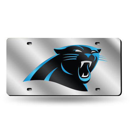 NFL Carolina Panthers Laser Cut Silver License Plate Tag Fan Gear NFL Carolina Panthers