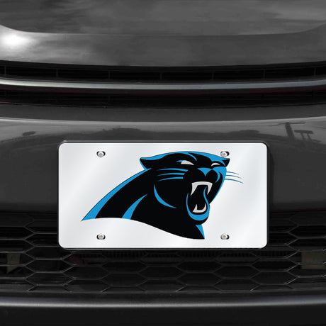 NFL Carolina Panthers Laser Cut Silver License Plate Tag Fan Gear NFL Carolina Panthers