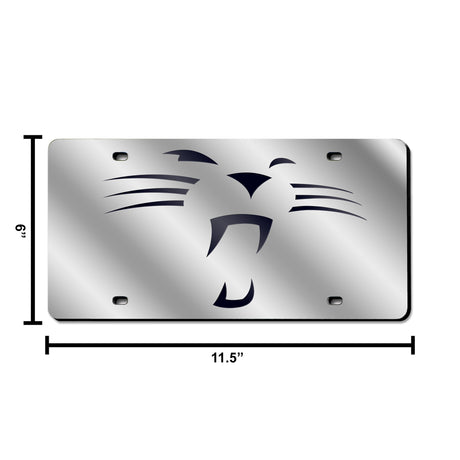 NFL Carolina Panthers Laser Cut Silver License Plate Tag Fan Gear NFL Carolina Panthers