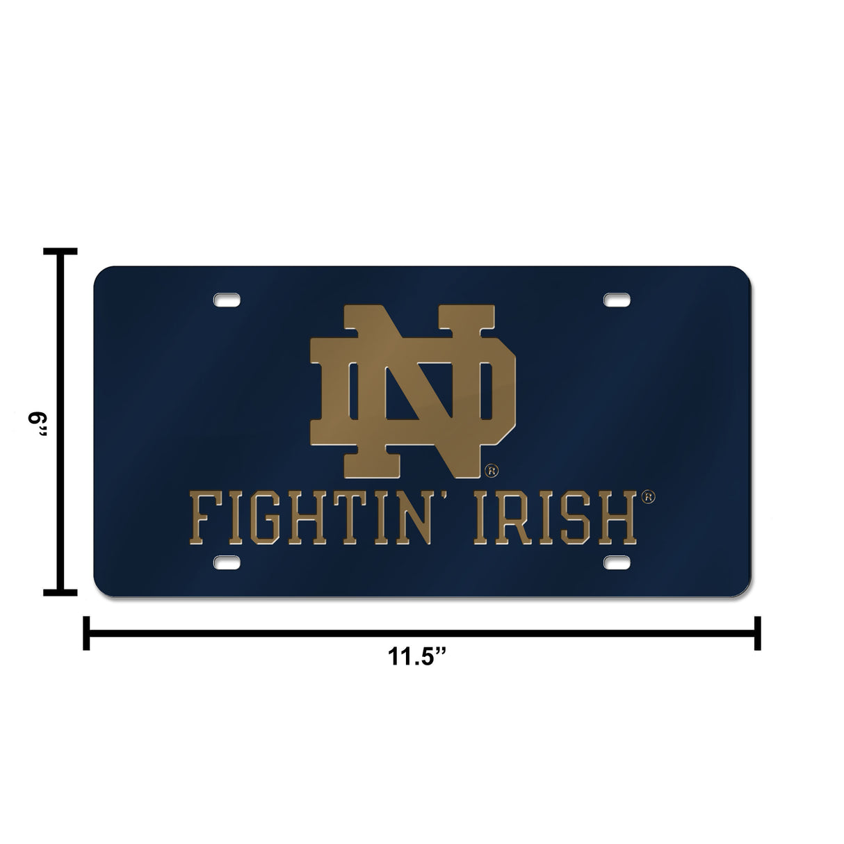 NCAA Notre Dame Fighting Irish - ND Laser Cut Automobile Tag Fan Gear NCAA Notre Dame Fighting Irish