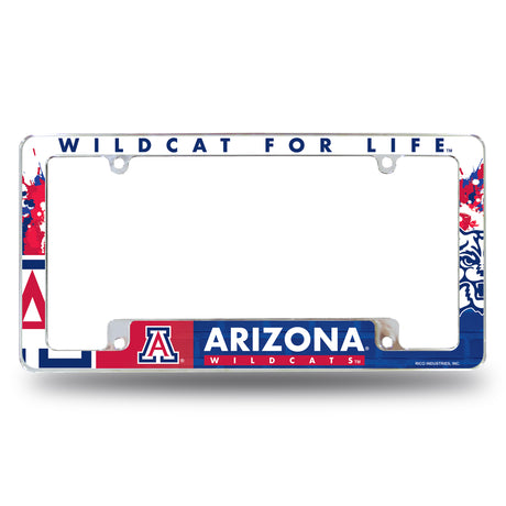NCAA Arizona Wildcats All Over Chrome License Plate Frame Fan Gear NCAA Arizona Wildcats