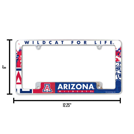 NCAA Arizona Wildcats All Over Chrome License Plate Frame Fan Gear NCAA Arizona Wildcats