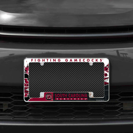 NCAA South Carolina Gamecocks All Over Chrome License Plate Frame Fan Gear NCAA South Carolina Gamecocks