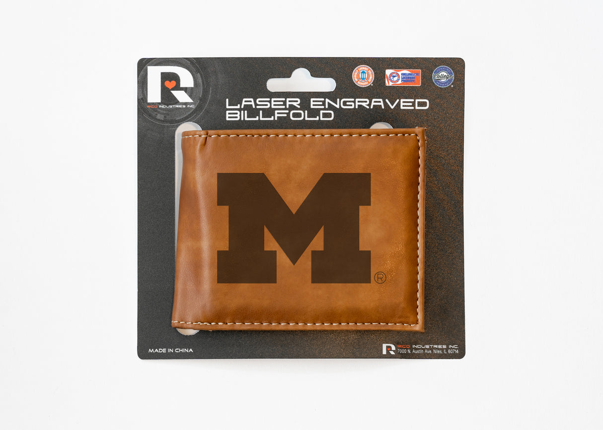 NCAA Michigan Wolverines Laser Engraved Bill-Fold Fan Gear NCAA Michigan Wolverines