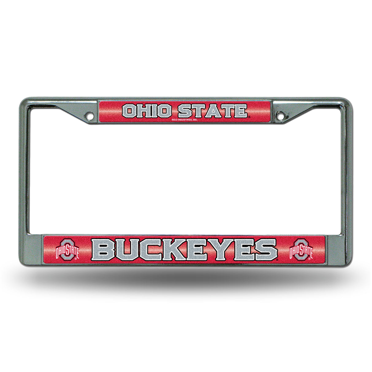NCAA Ohio State Buckeyes Chrome Glitter License Plate Frame Fan Gear NCAA Ohio State Buckeyes