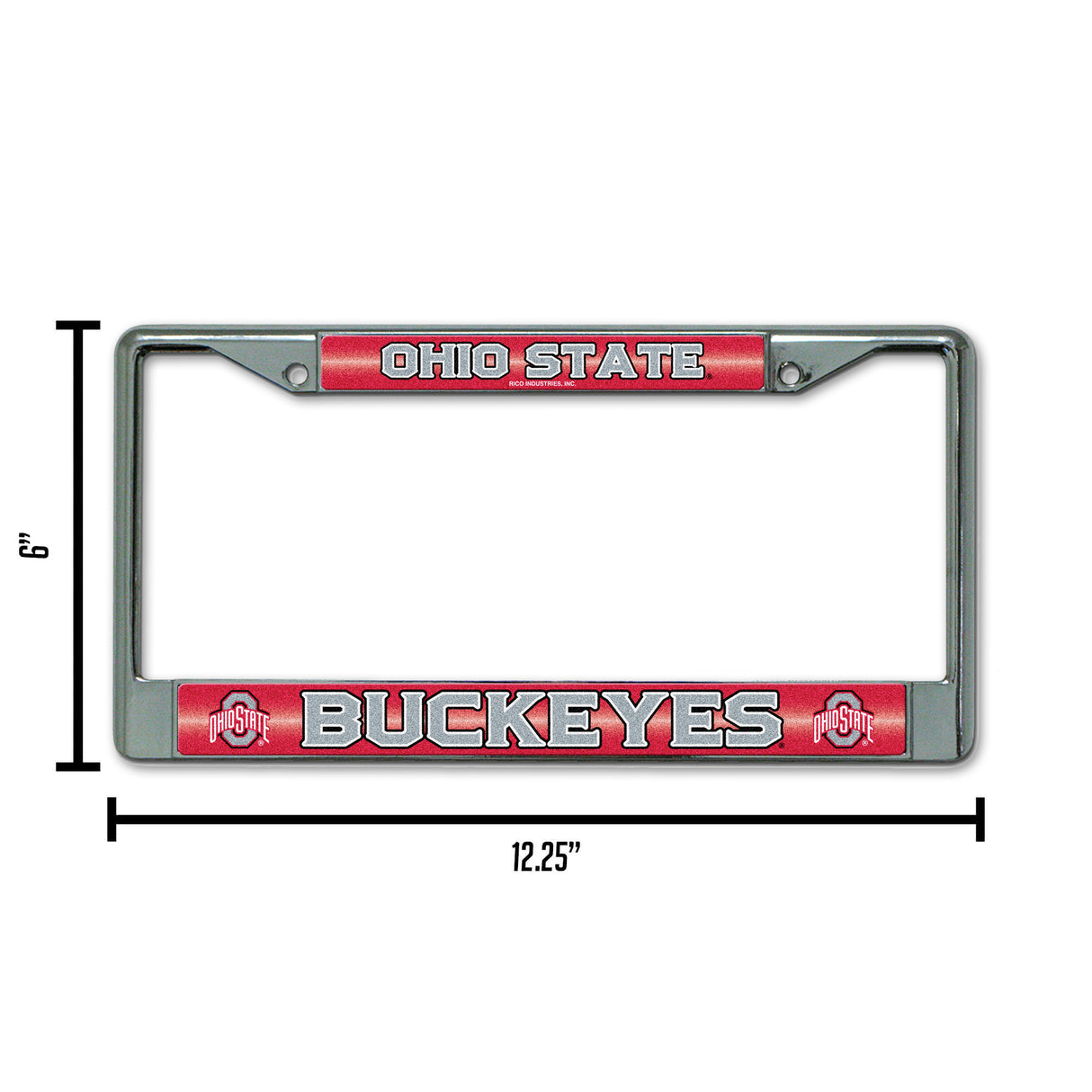NCAA Ohio State Buckeyes Chrome Glitter License Plate Frame Fan Gear NCAA Ohio State Buckeyes