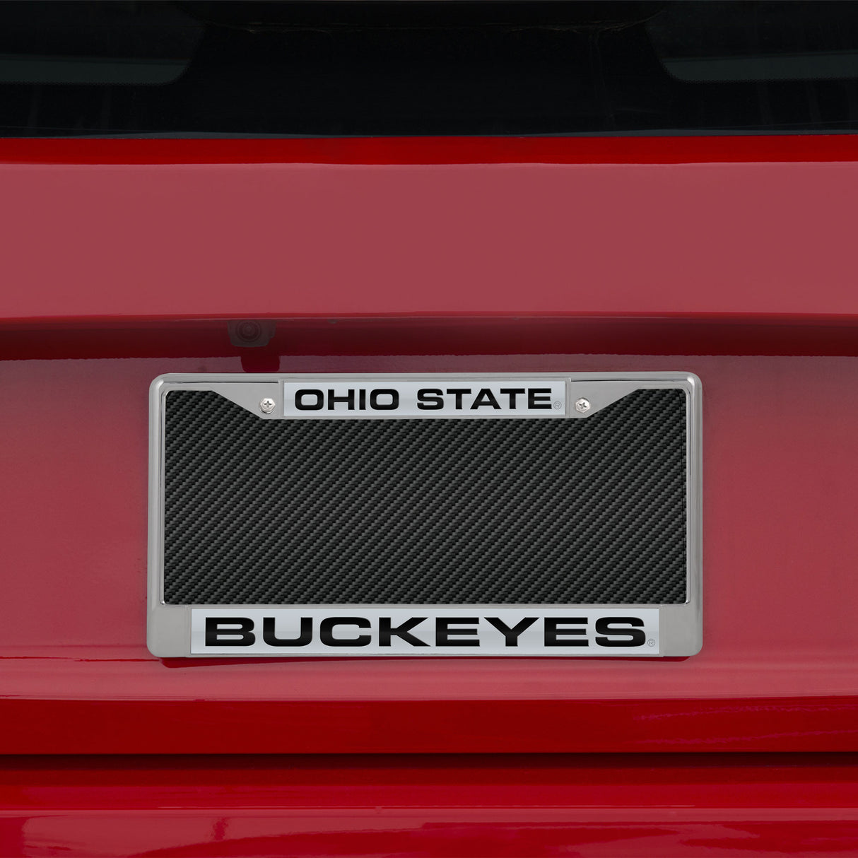 NCAA Ohio State Buckeyes Laser Cut Chrome License Plate Frame Fan Gear NCAA Ohio State Buckeyes