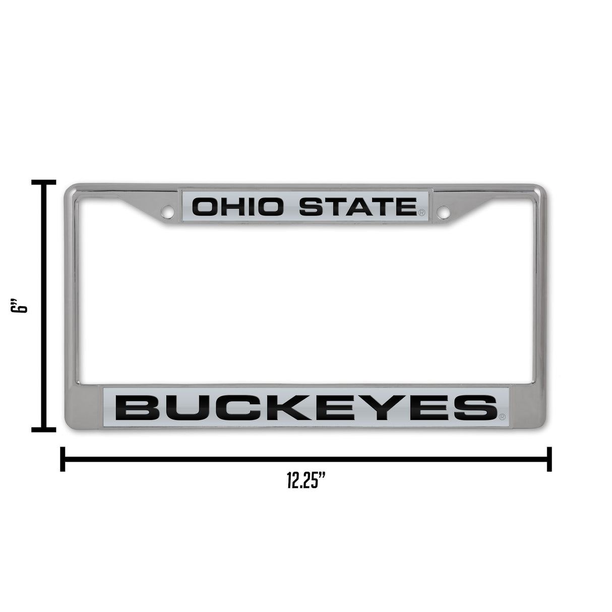 NCAA Ohio State Buckeyes Laser Cut Chrome License Plate Frame Fan Gear NCAA Ohio State Buckeyes