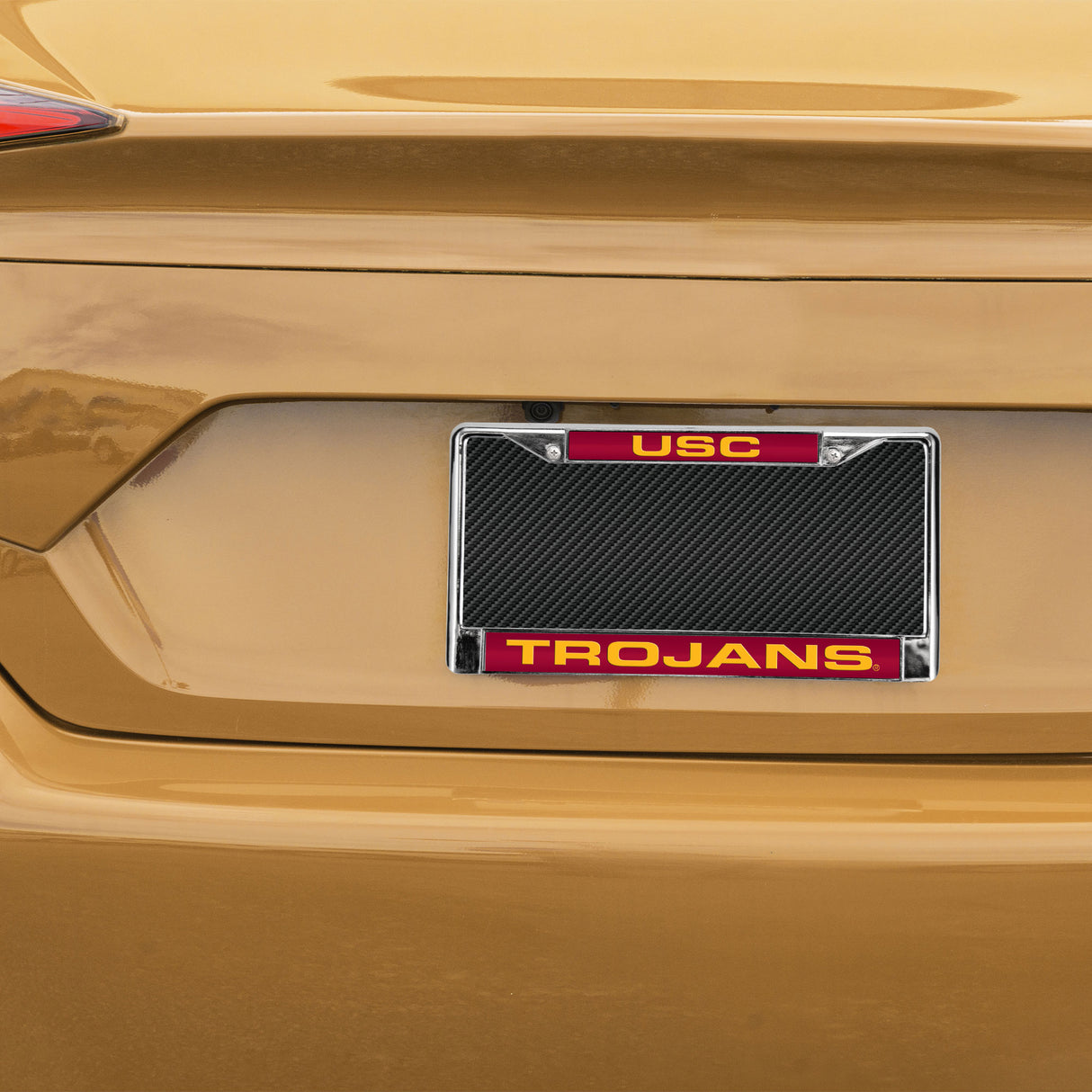 NCAA Southern California Trojans - USC Laser Cut Chrome License Plate Frame Fan Gear NCAA Southern California Trojans
