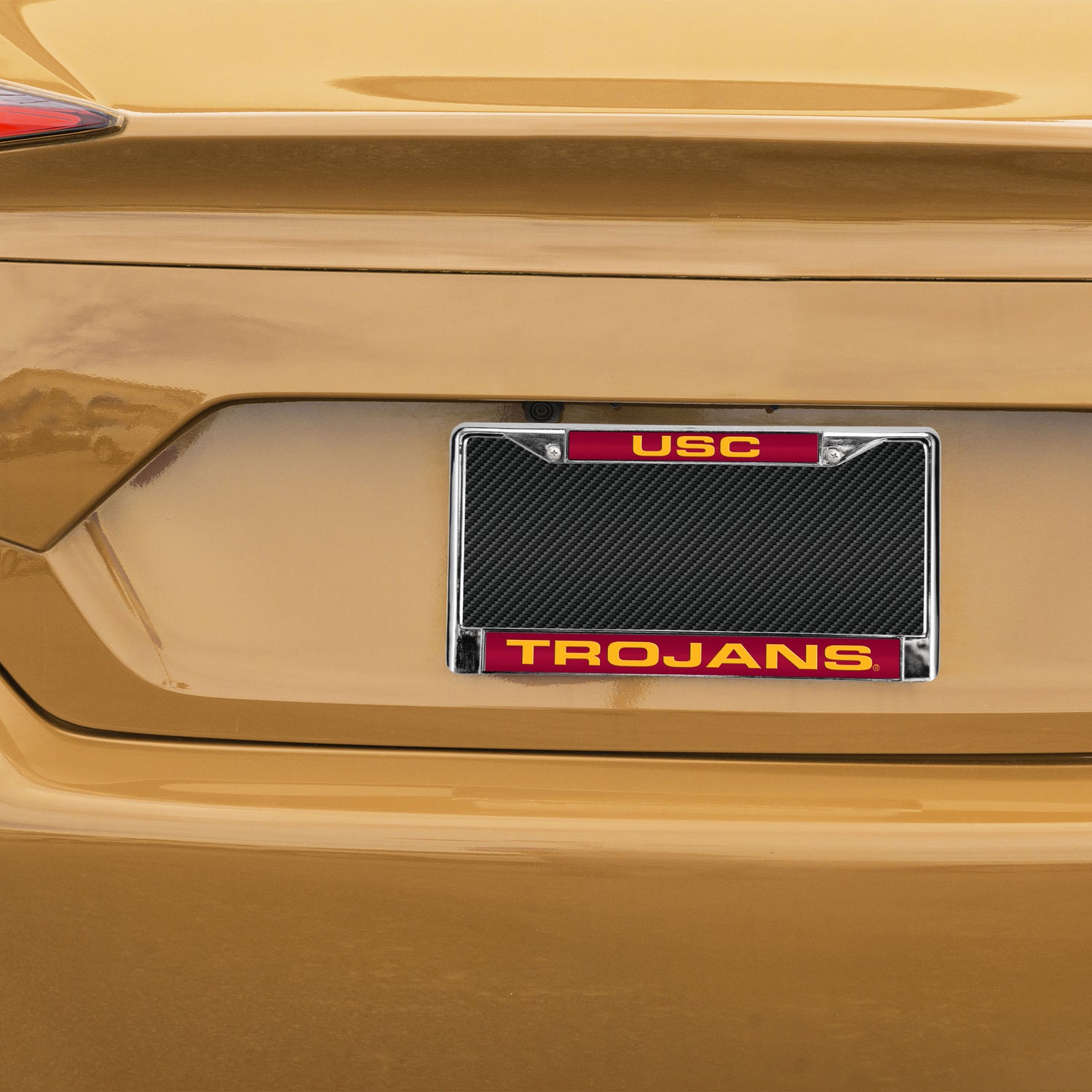NCAA Southern California Trojans - USC Laser Cut Chrome License Plate Frame Fan Gear NCAA Southern California Trojans