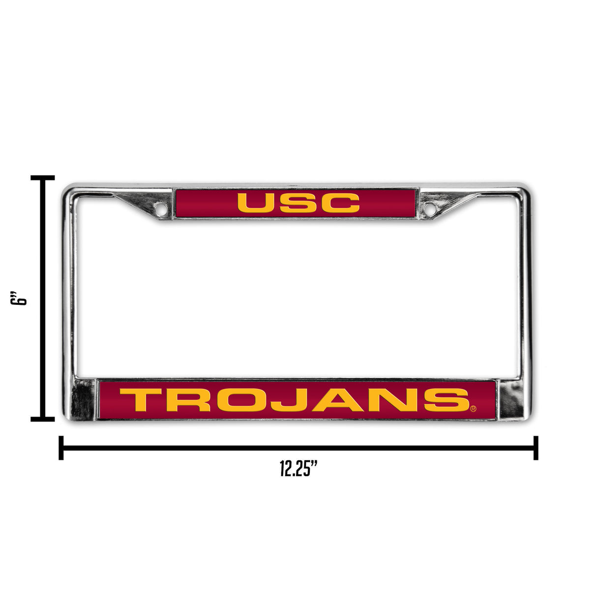 NCAA Southern California Trojans - USC Laser Cut Chrome License Plate Frame Fan Gear NCAA Southern California Trojans