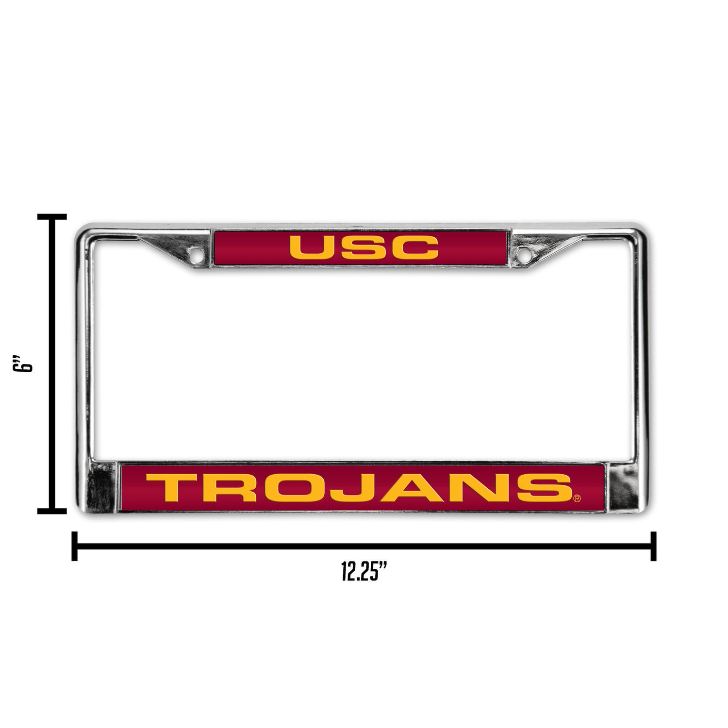NCAA Southern California Trojans - USC Laser Cut Chrome License Plate Frame Fan Gear NCAA Southern California Trojans