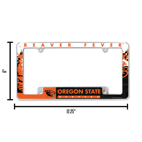 NCAA Oregon State Beavers All Over Chrome License Plate Frame Fan Gear NCAA Oregon State Beavers