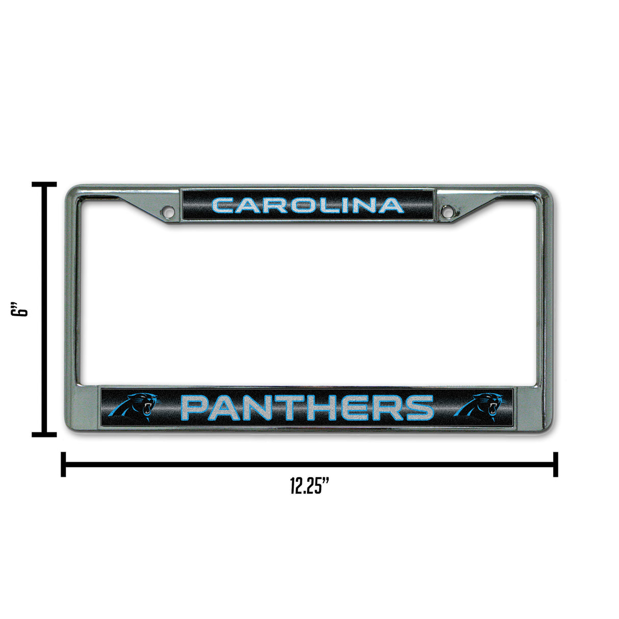 NFL Carolina Panthers Chrome Glitter License Plate Frame Fan Gear NFL Carolina Panthers