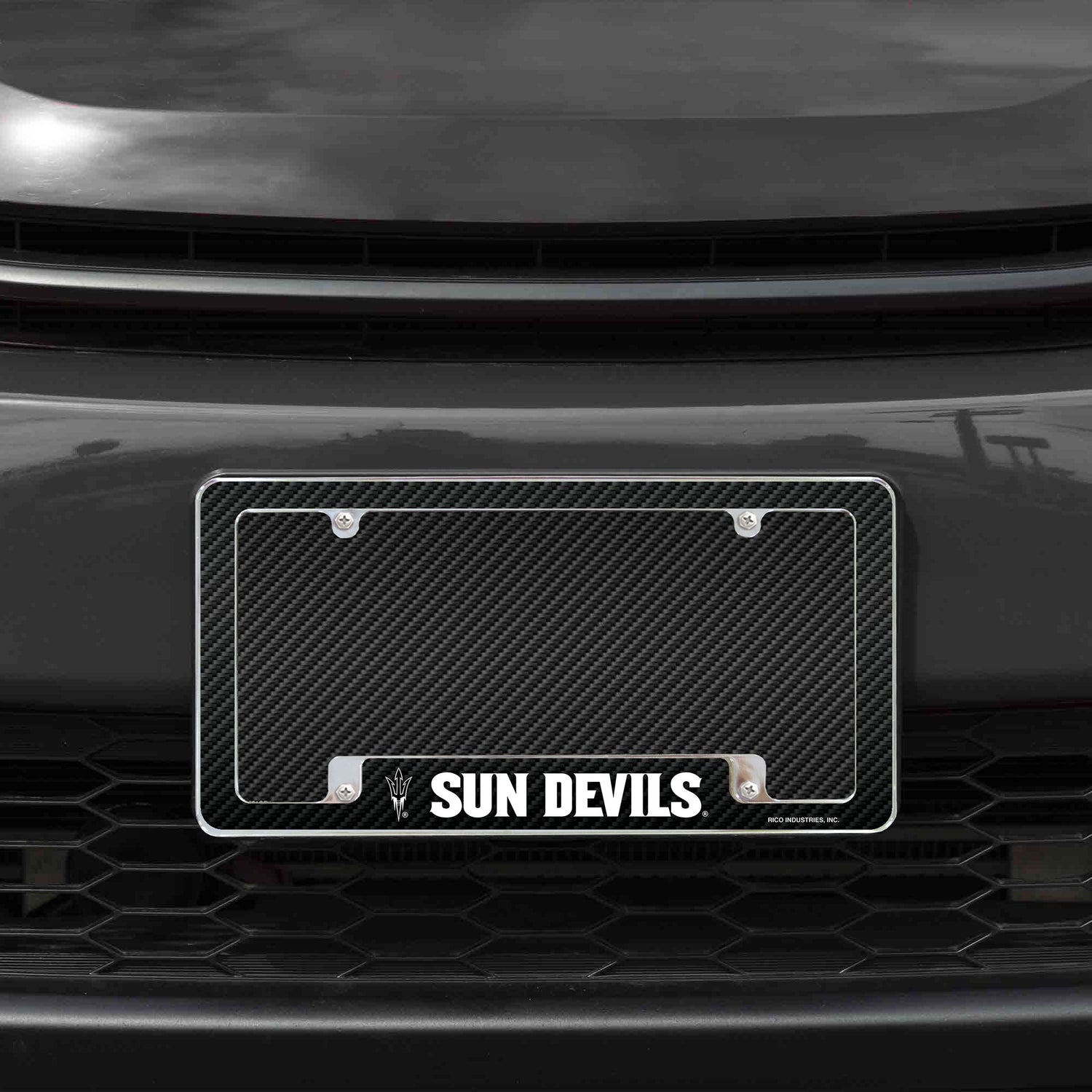 NCAA Arizona State Sun Devils - ASU All Over Chrome License Plate Frame Fan Gear NCAA Arizona State Sun Devils