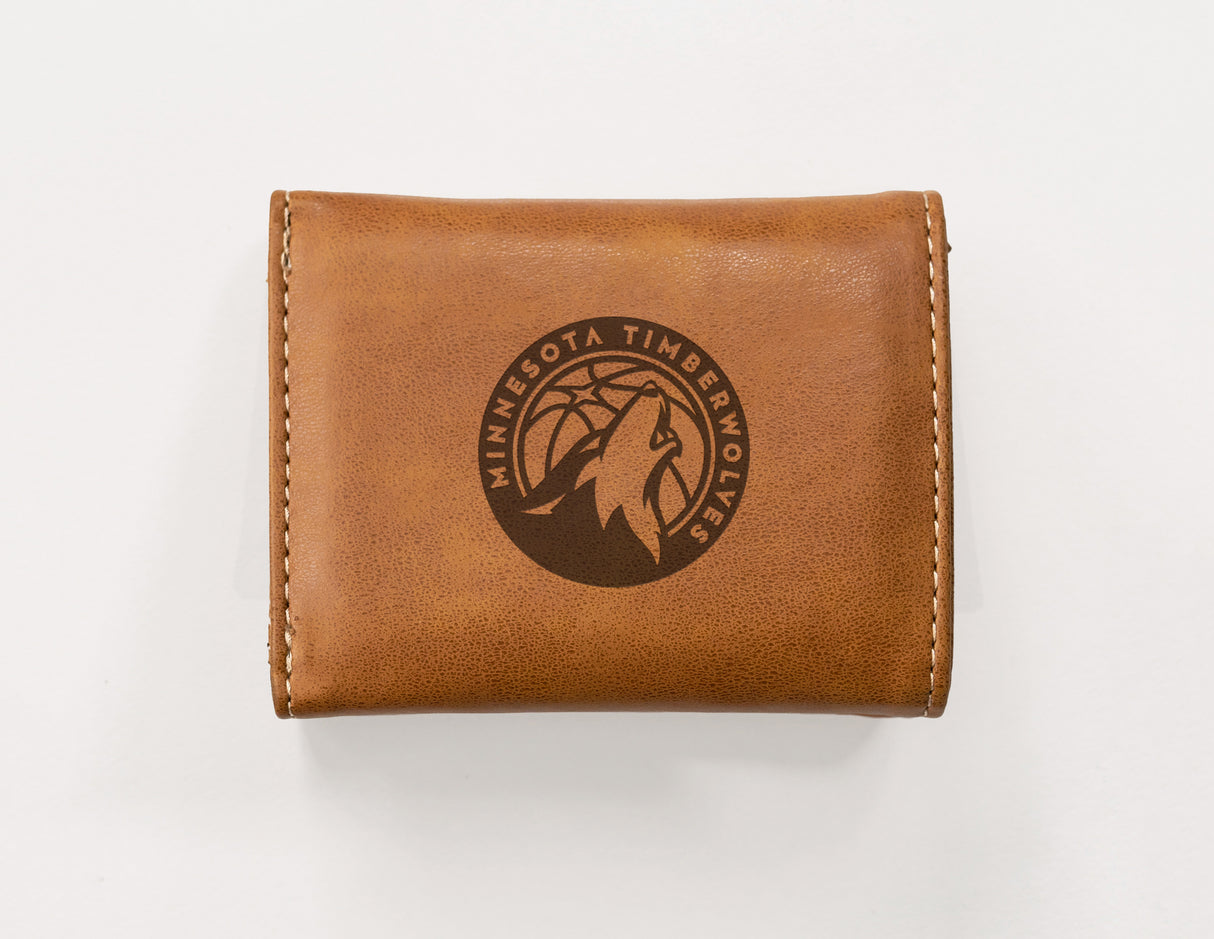 NBA Minnesota Timberwolves Laser Engraved Trifold Wallet Fan Gear NBA Minnesota Timberwolves