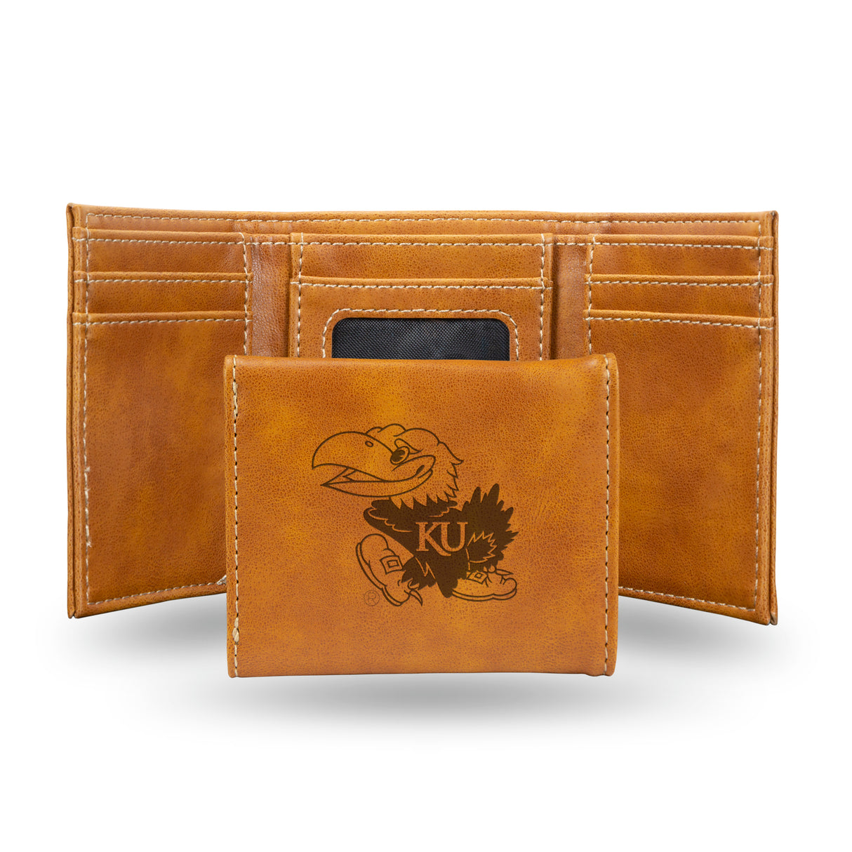 NCAA Kansas Jayhawks Laser Engraved Tri-Fold Wallet Fan Gear NCAA Kansas Jayhawks