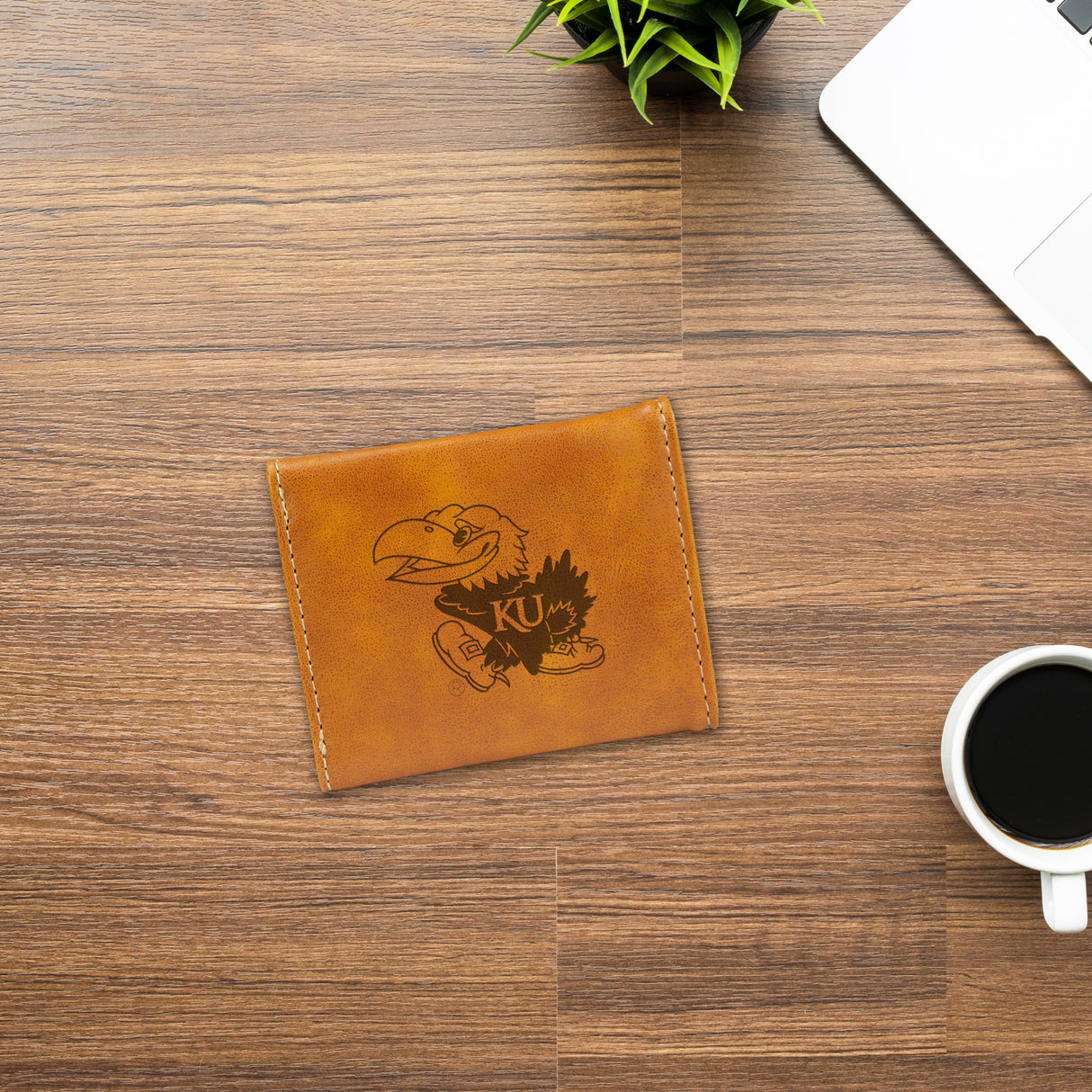 NCAA Kansas Jayhawks Laser Engraved Tri-Fold Wallet Fan Gear NCAA Kansas Jayhawks