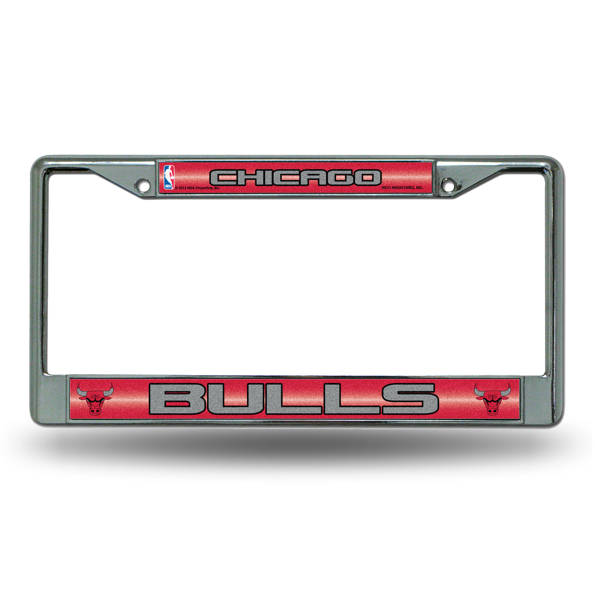NBA Chicago Bulls Chrome Glitter License Plate Frame Fan Gear NBA Chicago Bulls