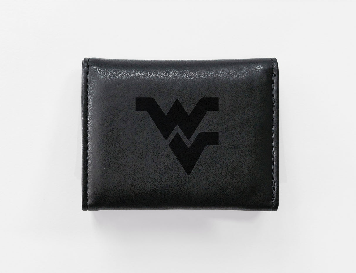 NCAA West Virginia Mountaineers Laser Engraved Tri-Fold Wallet Fan Gear NCAA West Virginia Mountaineers