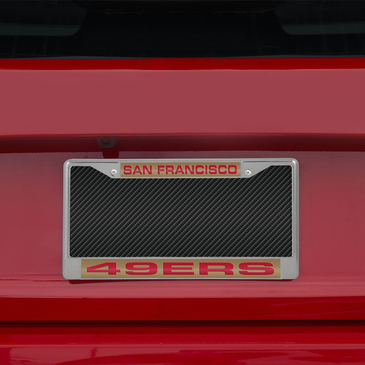 NFL San Francisco 49ers Laser Cut Chrome License Plate Frame Fan Gear NFL San Francisco 49ers