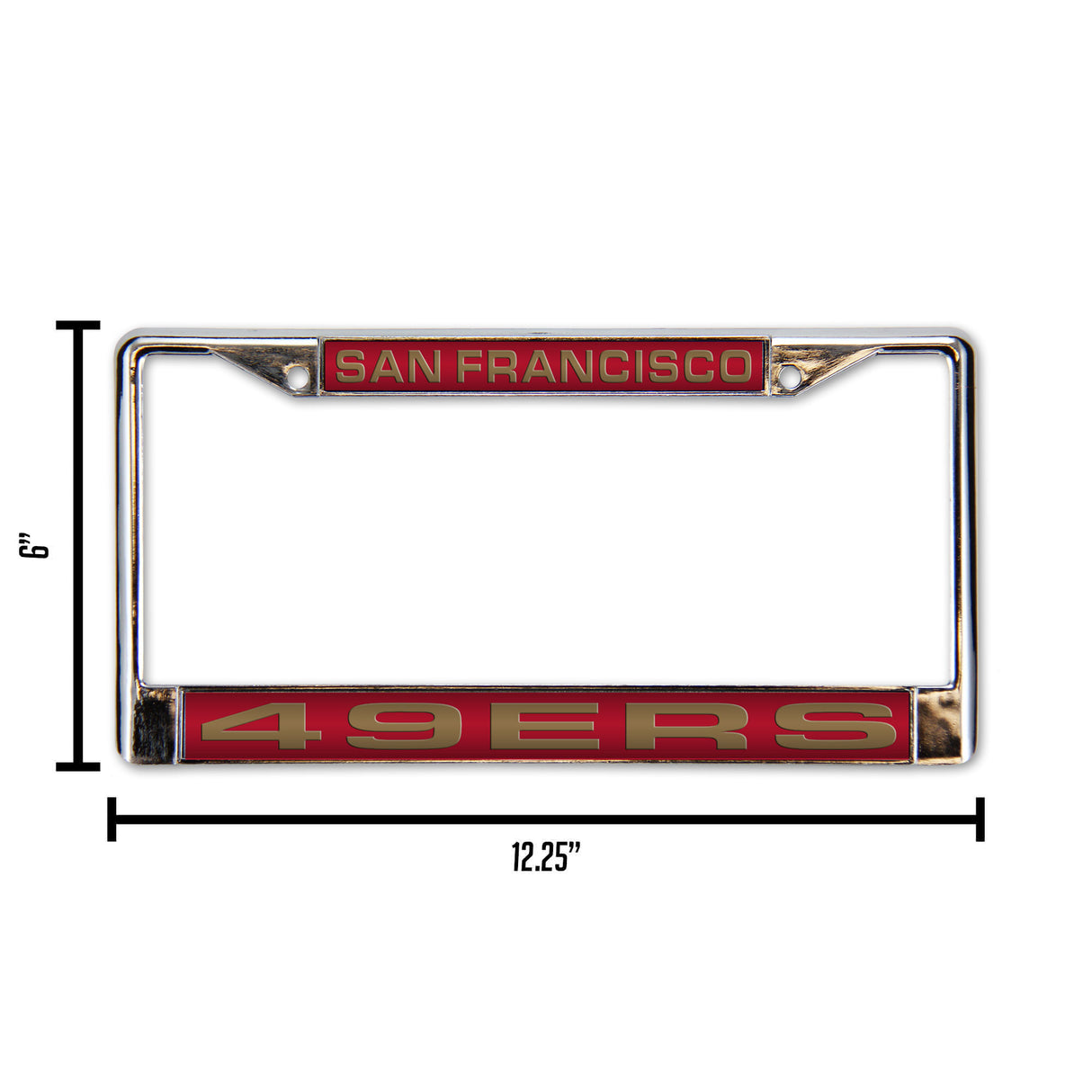 NFL San Francisco 49ers Laser Cut Chrome License Plate Frame Fan Gear NFL San Francisco 49ers