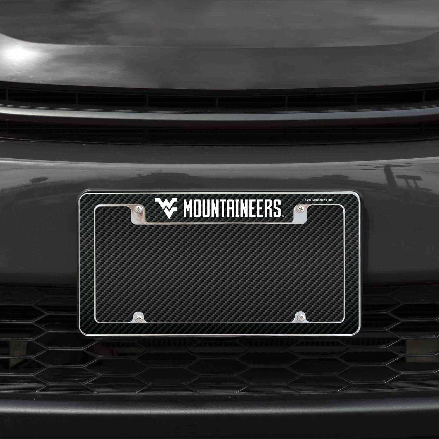 NCAA West Virginia Mountaineers All Over Chrome Frame Fan Gear NCAA West Virginia Mountaineers