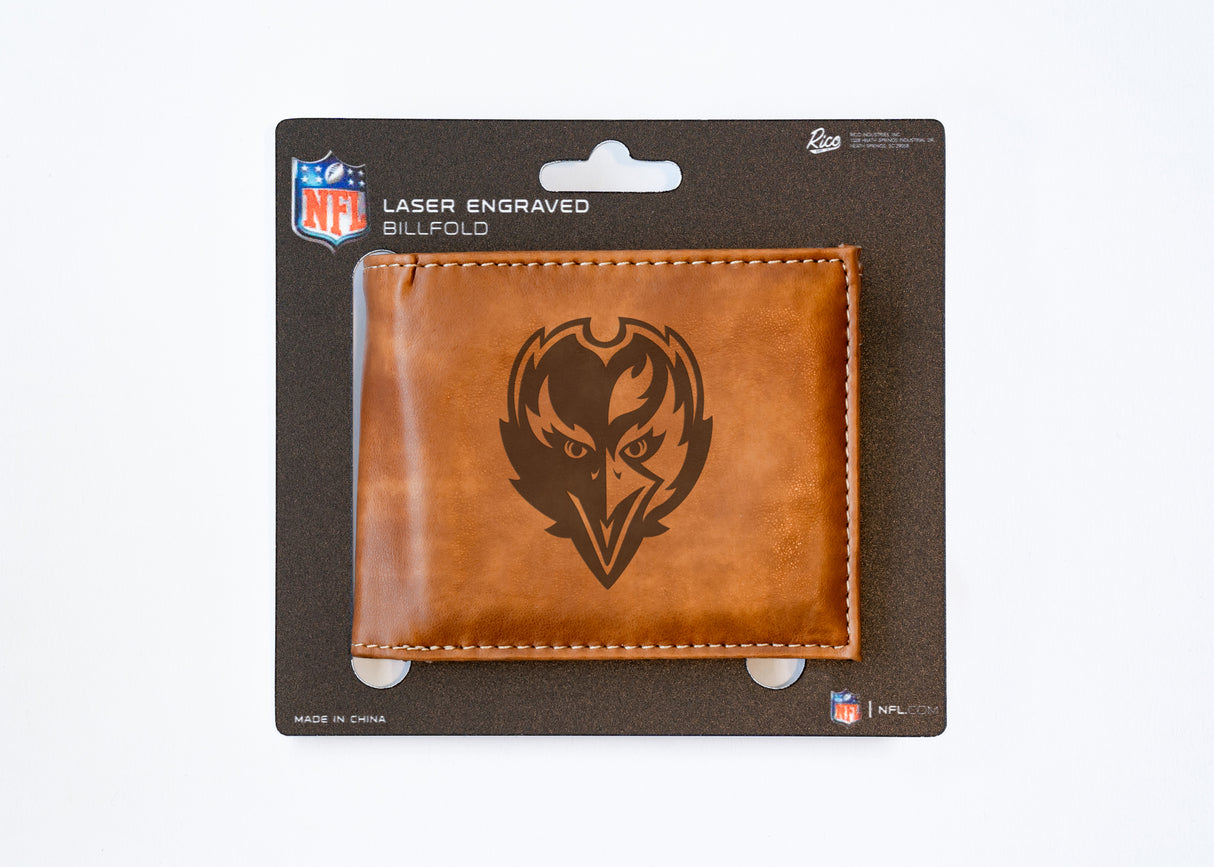NFL Baltimore Ravens Laser Engraved Bill-Fold Fan Gear NFL Baltimore Ravens