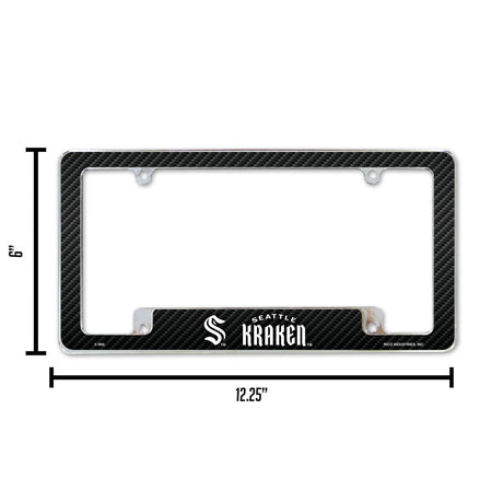 NHL Seattle Kraken All Over Chrome License Plate Frame Fan Gear NHL Seattle Kraken