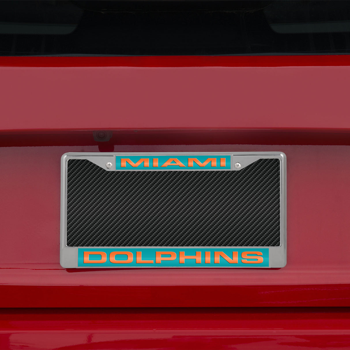 NFL Miami Dolphins Laser Cut Chrome License Plate Frame Fan Gear NFL Miami Dolphins
